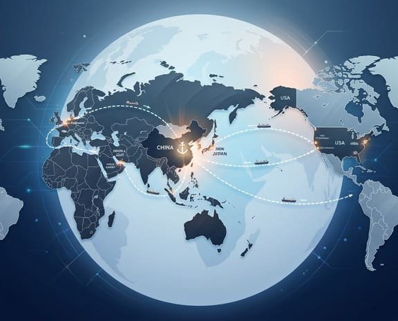 Global shipping routes price comparison