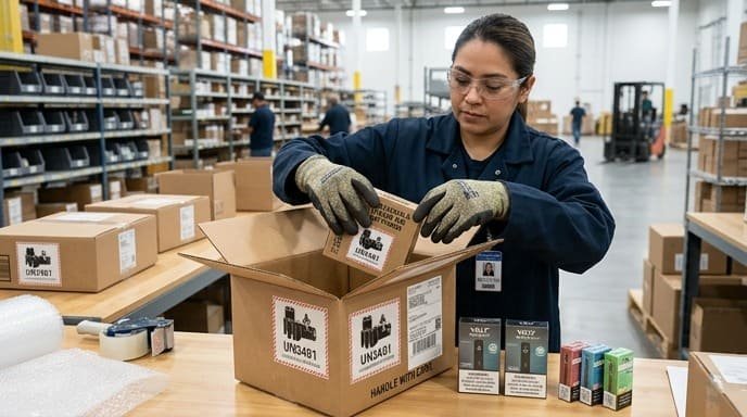 Special cargo handling lithium battery e-cigarette export
